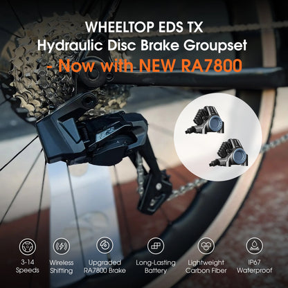 WHEELTOP EDS TX Wireless Carbon Electronic Shifter/Derailleur for Road Bike +HDB Groupset