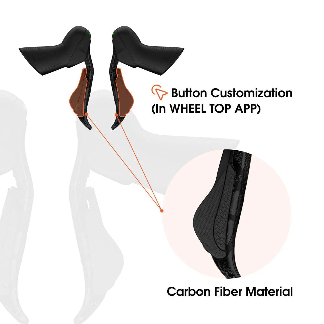 WHEELTOP EDS GeX Wireless Electronic Derailleur for Gravel Bike, 93mm RD +HDB +Carbon shifter