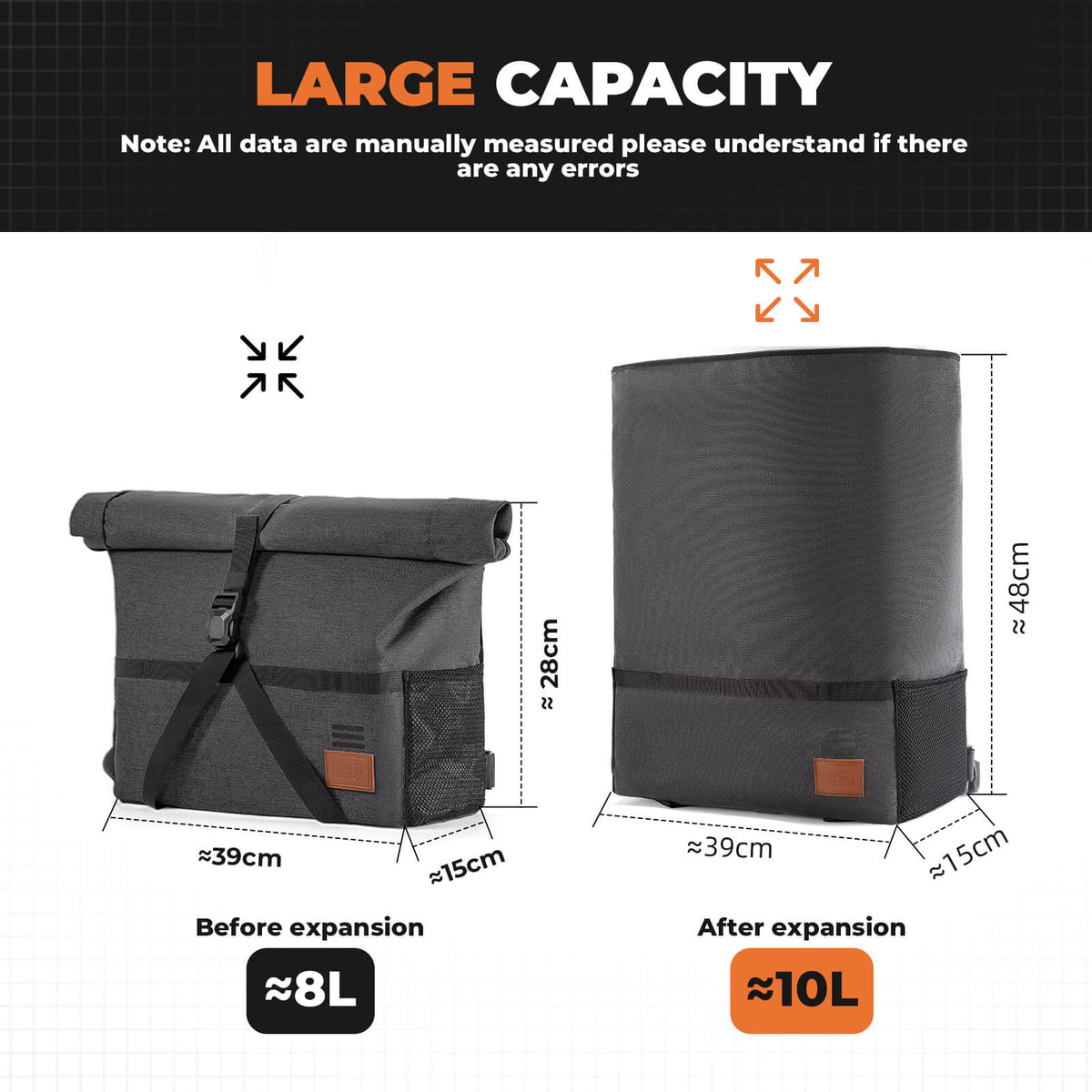 Folding Bike Handlebar Bag & Shoulder Bag  - 8L