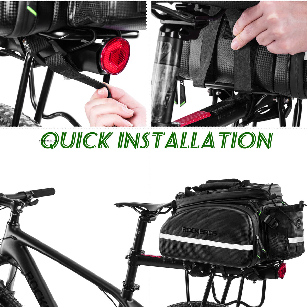 ROCKBROS Bike Rear Rack Bag Waterproof Multifunctional Bike Trunk Bag
