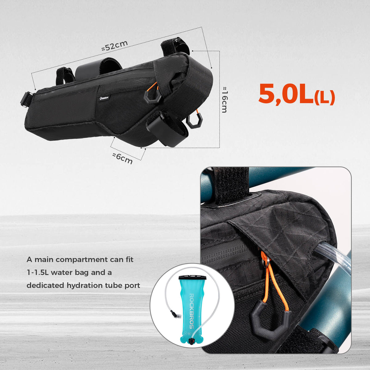 Bike Down Tube Bag 3.5L/4.2L/5L