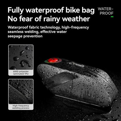 100% Waterproof Bike Saddle Bag with Light - 0.8L