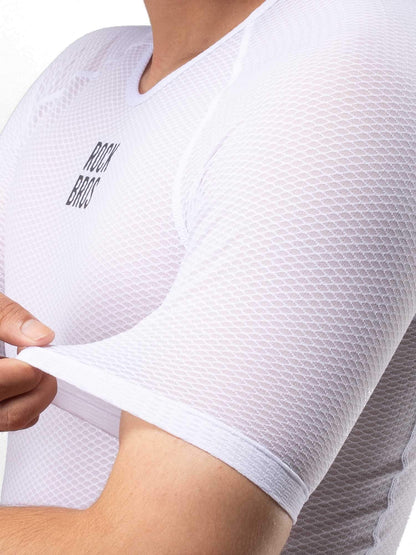 Men's White Short-Sleeve Cycling Base Layer