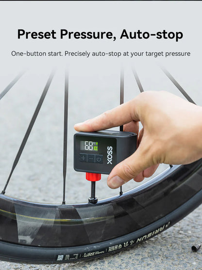 XOSS AirCube Electric Bike Pump 120PSI Mini Portable Air Pump Rechargeable Air Inflator Bike Accessories