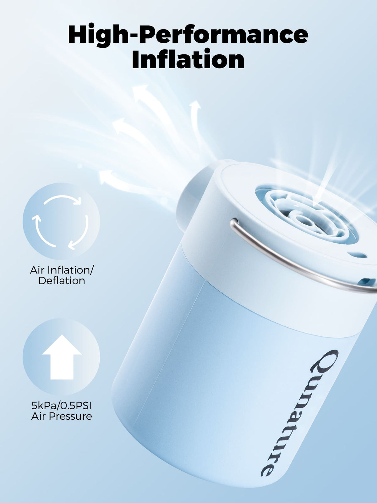 Qunature Mini Electric Air Pump for Camping & Outdoor Gear