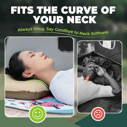 Qunature Self-Inflating Cheese Foam Camping Pillow