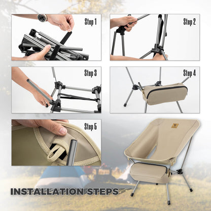 Qunature Lightweight Folding Camp Chair with Storage Bag