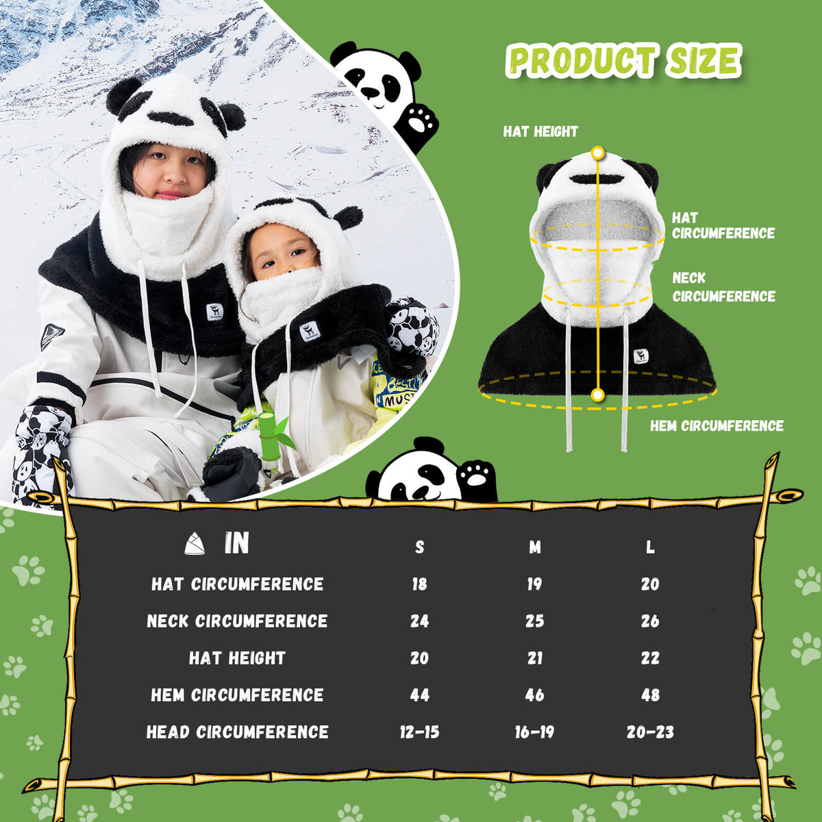 Qunature Panda Head Cover for Kids and Adults
