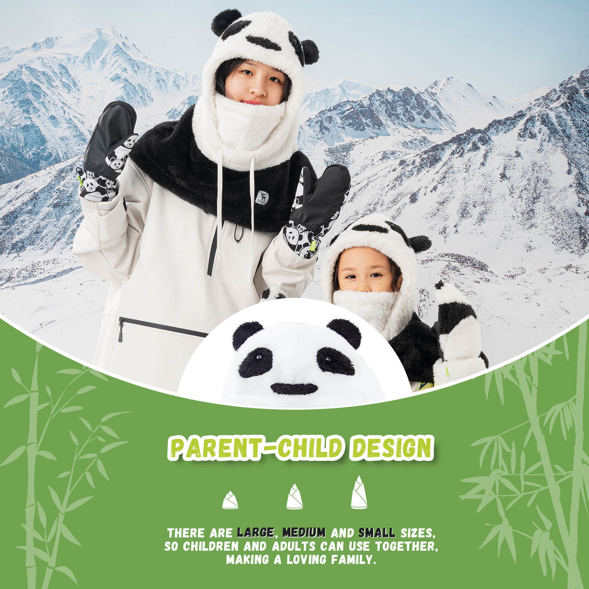 Qunature Panda Head Cover for Kids and Adults