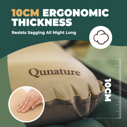 Qunature Self-Inflating Cheese Foam Camping Pillow