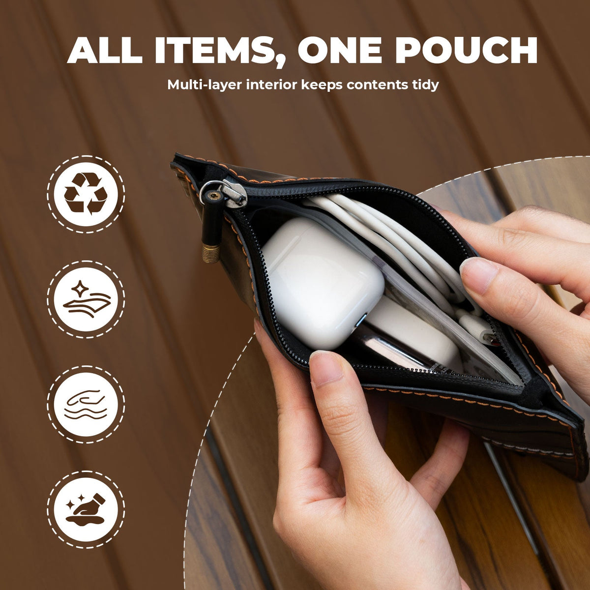 ROAD TO SKY Recycled Tire Bike Wallet - 0.7L