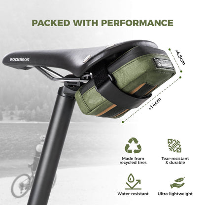 ROAD TO SKY Recycled Tire Mini Bike Saddle Bag - 0.4L