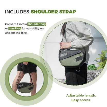ROAD TO SKY Recycled Tire Bike Handlebar Bag - 2.5L
