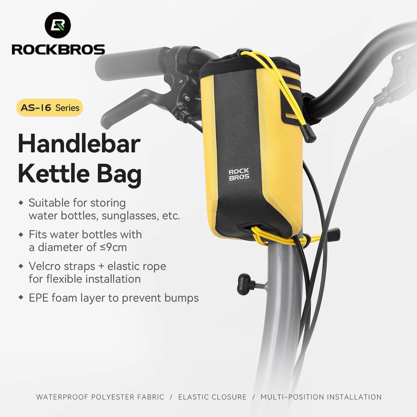 AS-162 100% Waterproof Bike Handlebar Bottle Bag