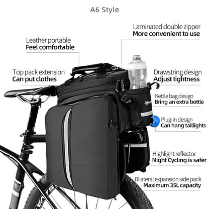 Multifunctional Bicycle Rack Bag - 17-35L