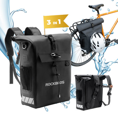 2-in-1 Bicycle Rear Rack Bag Backpack - 18L
