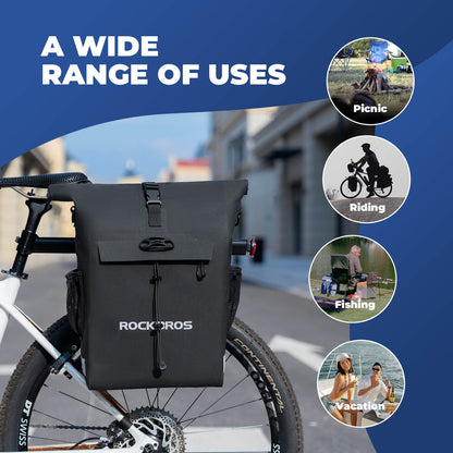 2-in-1 Bicycle Rear Rack Bag Backpack - 18L