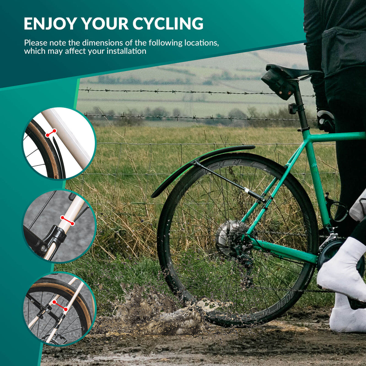 Bike Fenders for 700C Road Bikes – Quick-Release Mud Guards