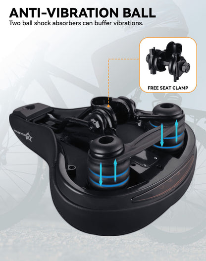 Comfort Bike Saddle with Rear Safety Light