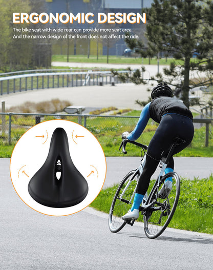 Comfort Bike Saddle with Rear Safety Light