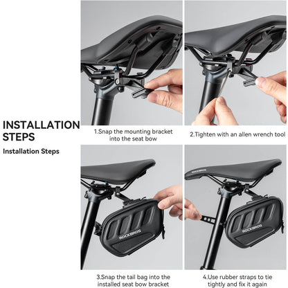 C61 Hard Shell Bike Saddle Bag with Light