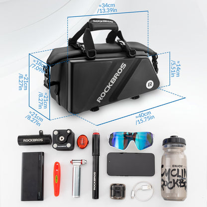 EVA Hard Shell Bicycle Rear Rack Bag-11.6L