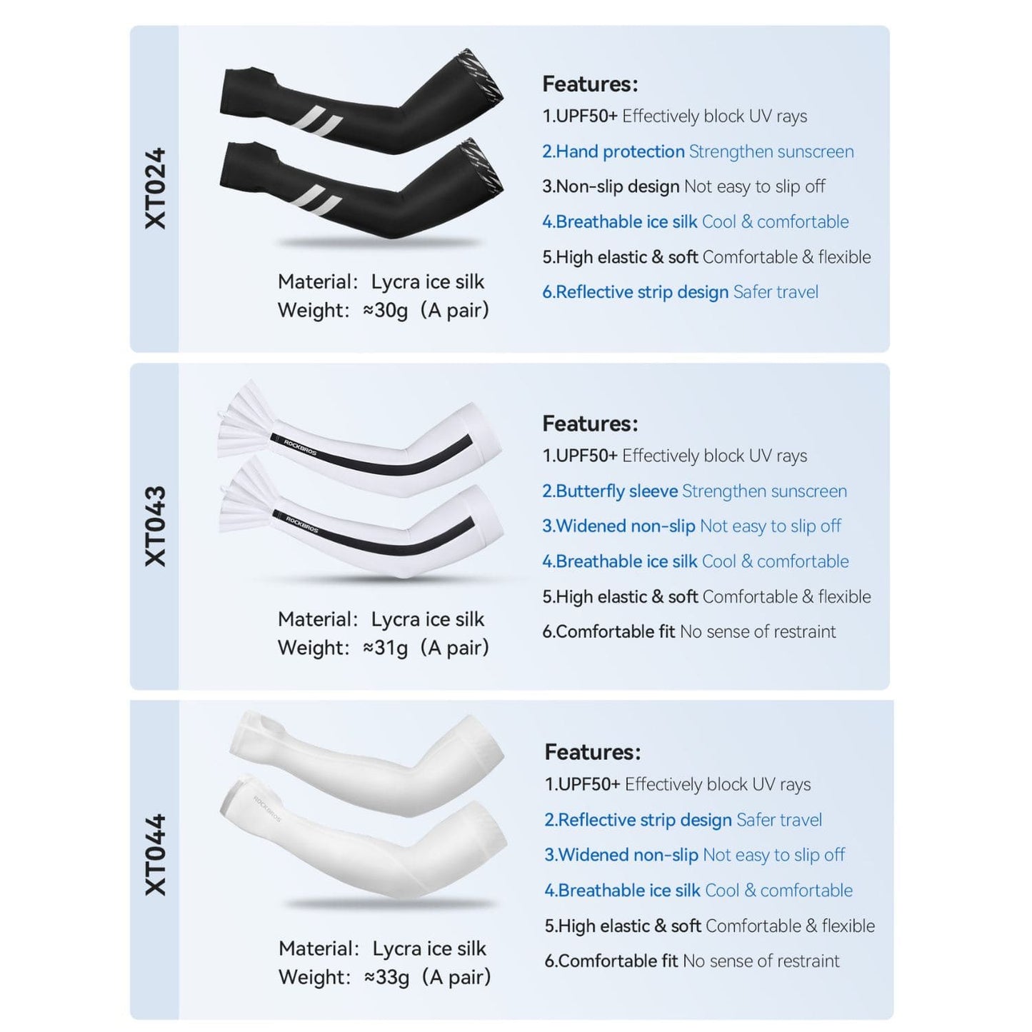 Ice Silk Cycling Arm Sleeves