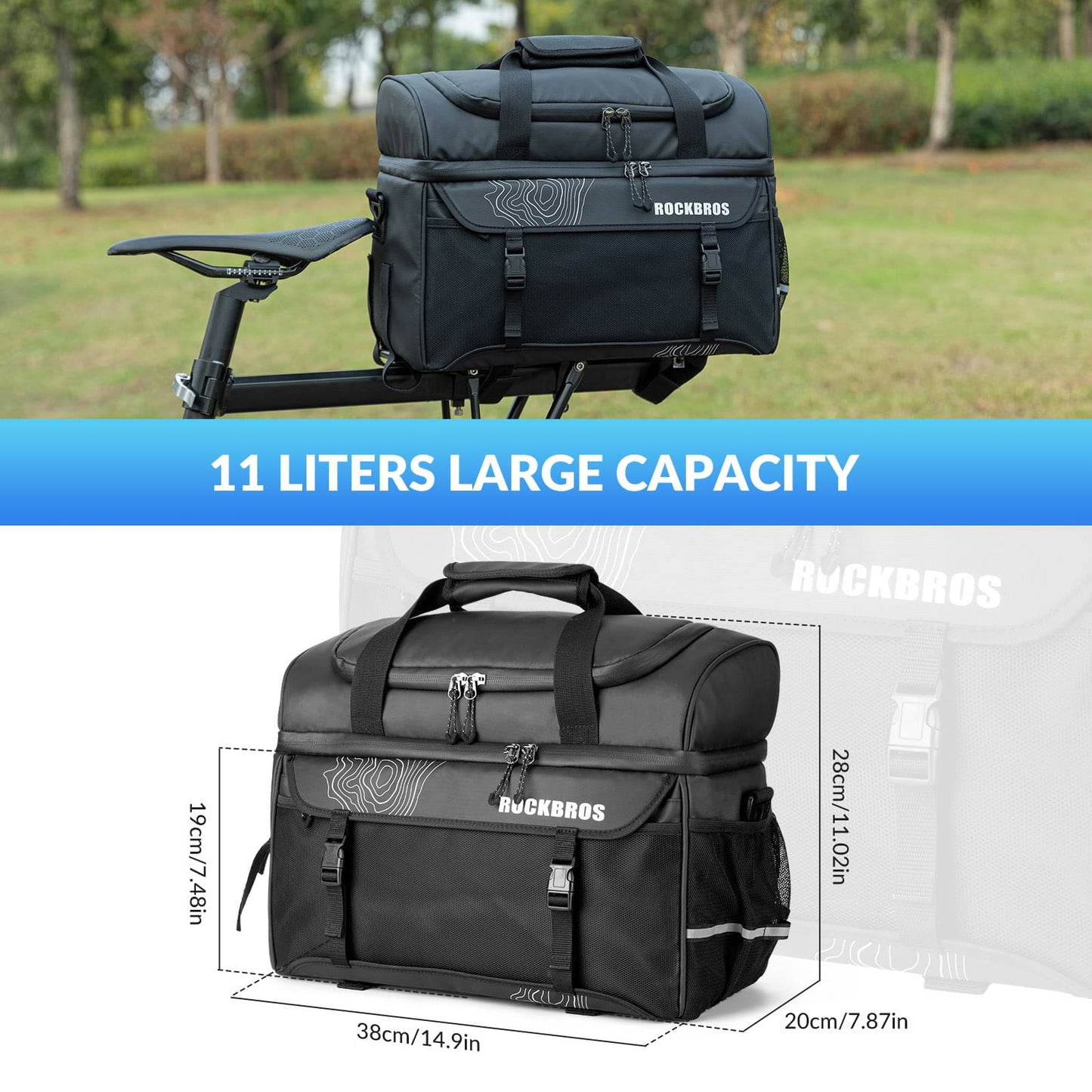 Insulated Bike Rear Rack Cooler Pannier – 11L