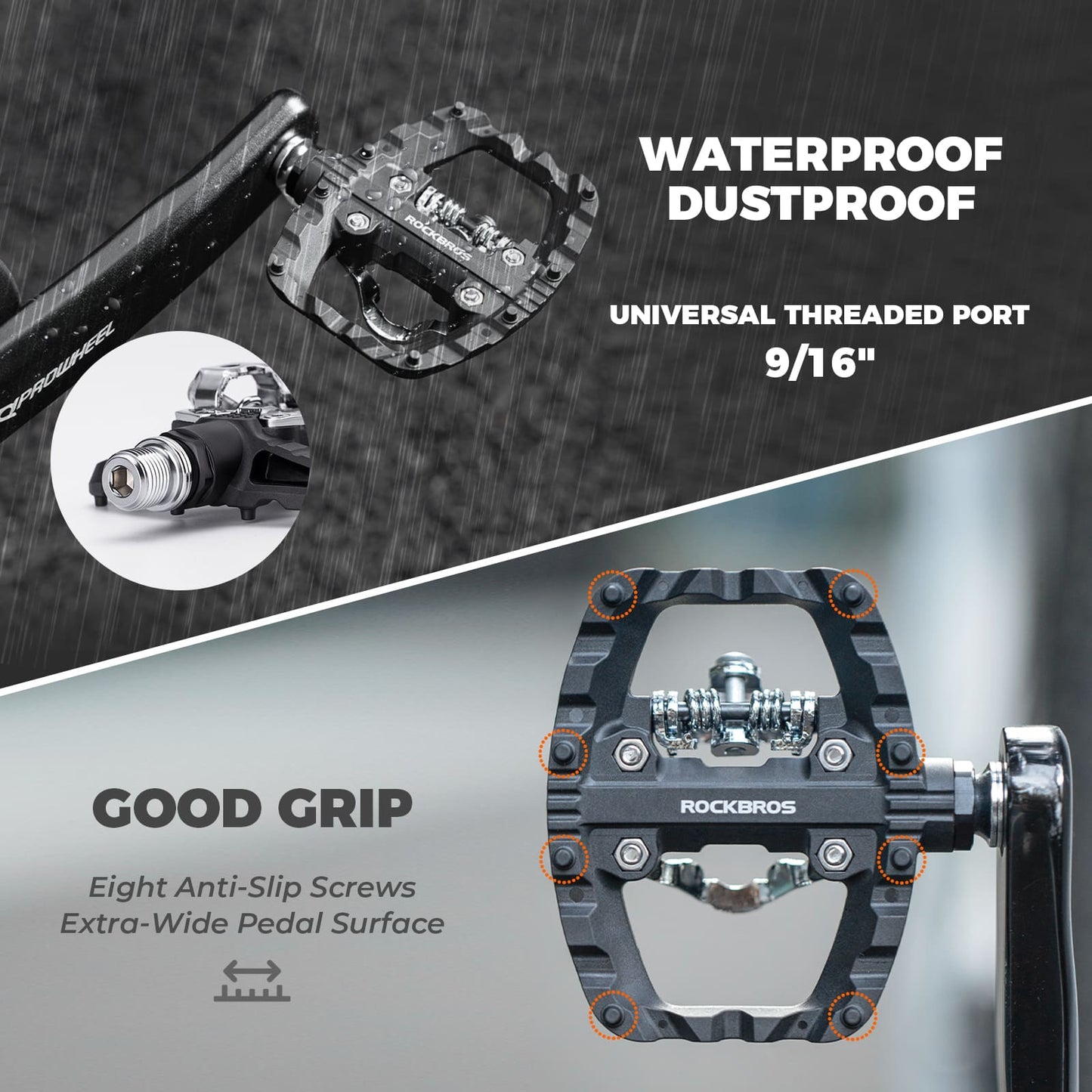 Lightweight Nylon Half-Clip Flat Bike Pedals