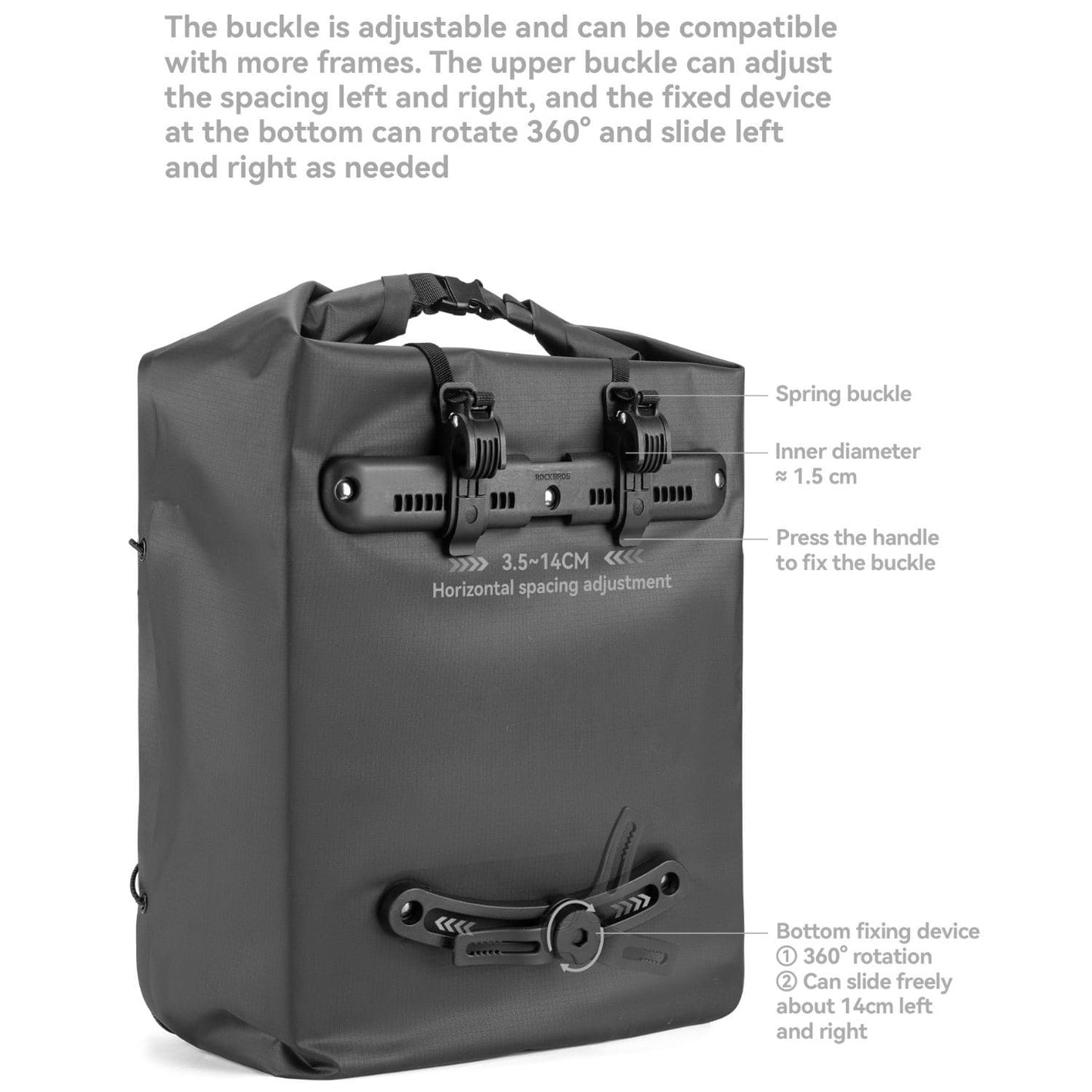 Lightweight Waterproof Bike Rear Rack Bag-23L