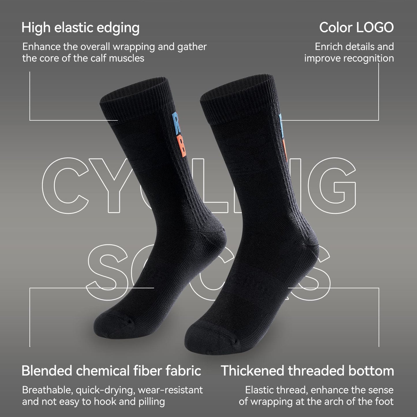 Mid-Calf Breathable Cycling Socks