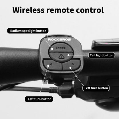 Smart Bike Tail Light with Remote Turn Signals & Laser