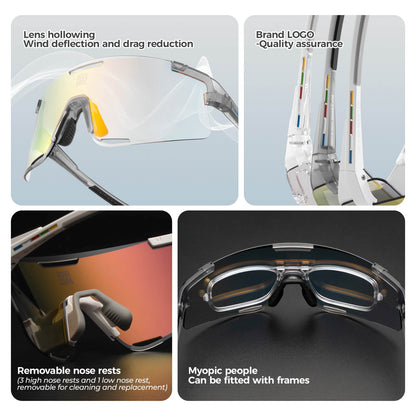 ROAD TO SKY BOUNDLESS Photochromic Cycling Glasses 3 Lens Set