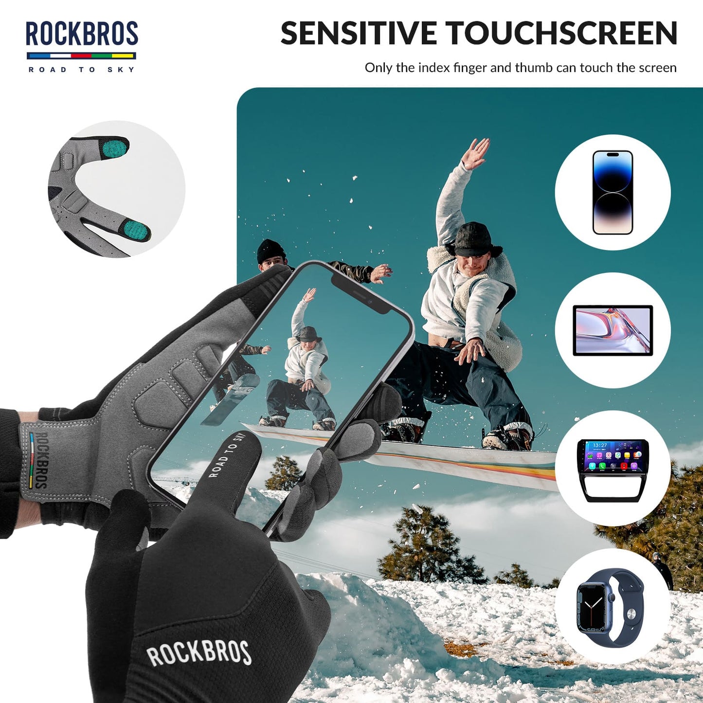 ROAD TO SKY Breathable Anti-Slip Full Finger Cycling Gloves