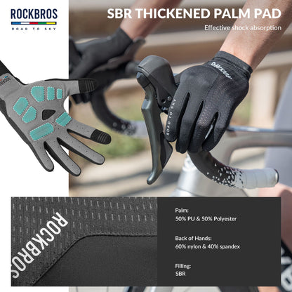 ROAD TO SKY Breathable Anti-Slip Full Finger Cycling Gloves