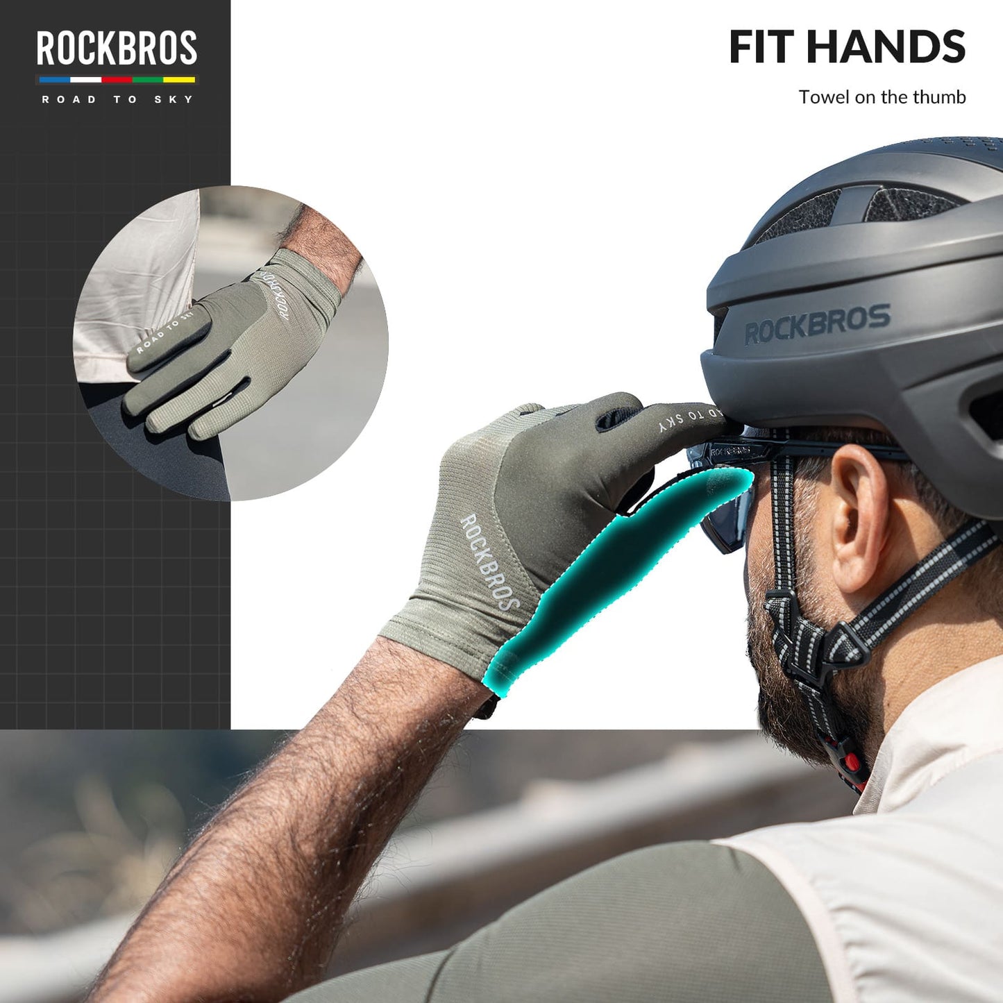 ROAD TO SKY Breathable Anti-Slip Full Finger Cycling Gloves