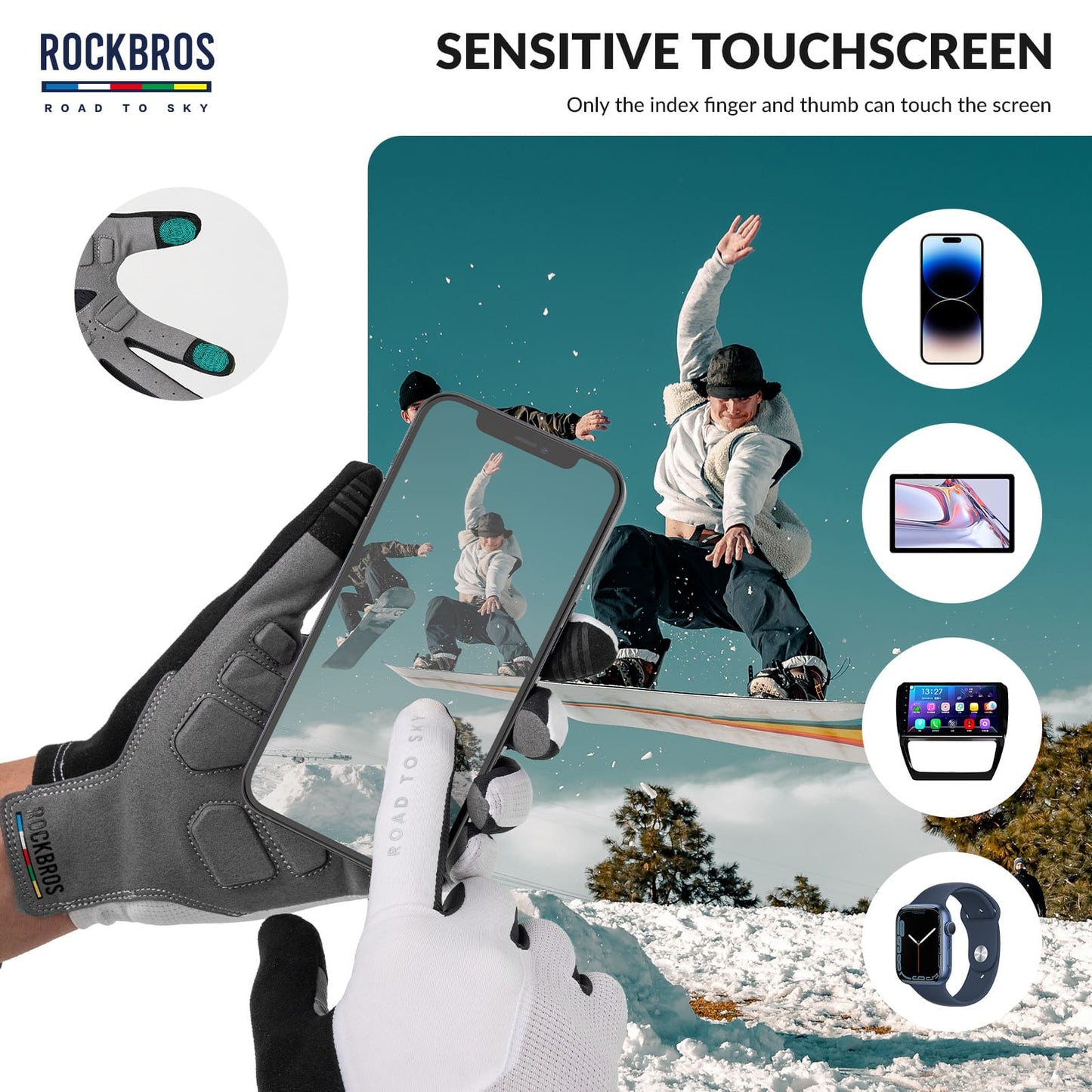 ROAD TO SKY Breathable Anti-Slip Full Finger Cycling Gloves