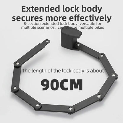 Foldable Smart Bike Lock with Fingerprint Unlock