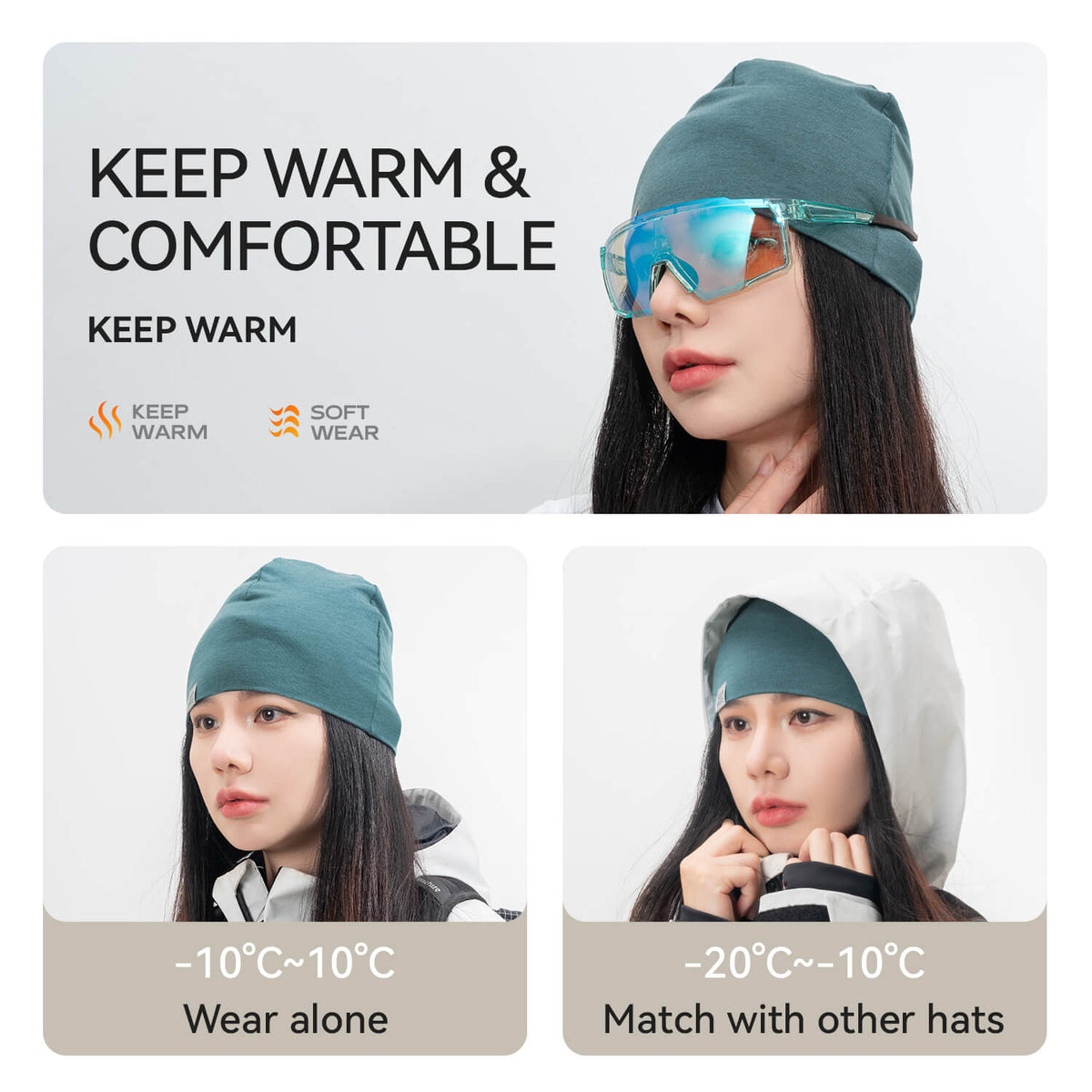 Tencel Merino Wool Thermal Skull Cap