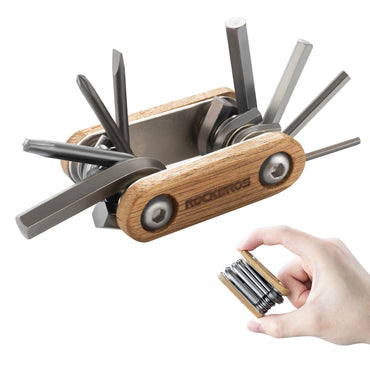 Titanium Bike Multi Tool with Wooden Handle