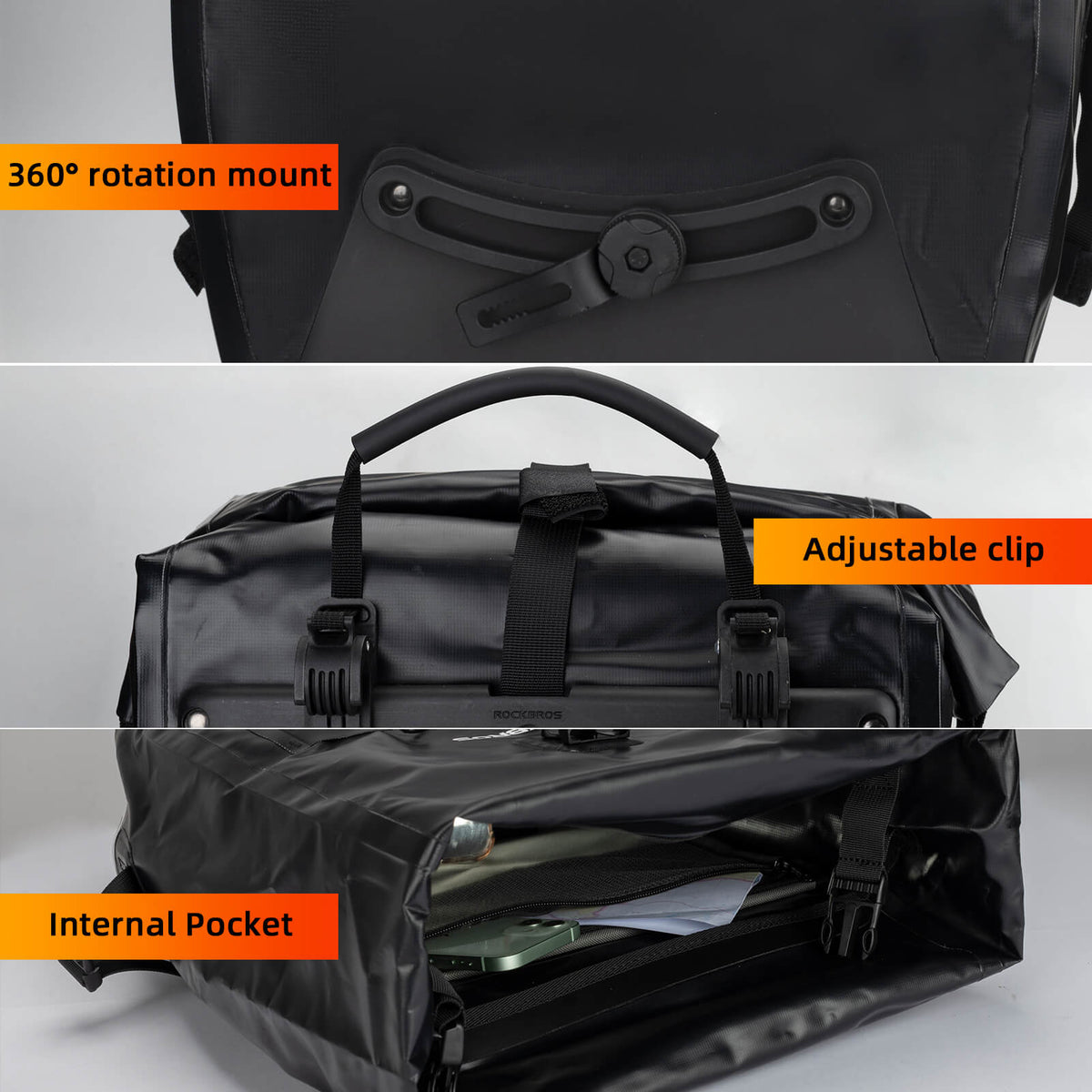 Fully Waterproof Bike Pannier Large Capacity