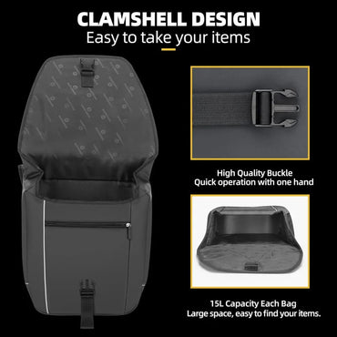 Waterproof Bike Rear Rack Pannier Bag- 30L