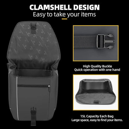 Waterproof Bike Rear Rack Pannier Bag- 30L